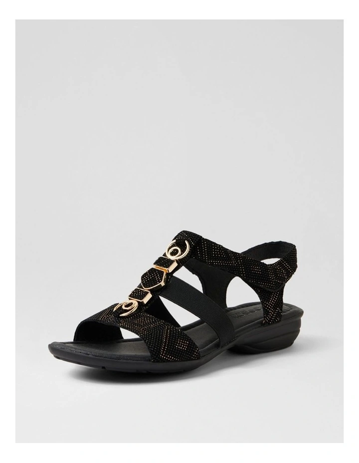 Bartie Black Gold Dot Leather Sandals image 2