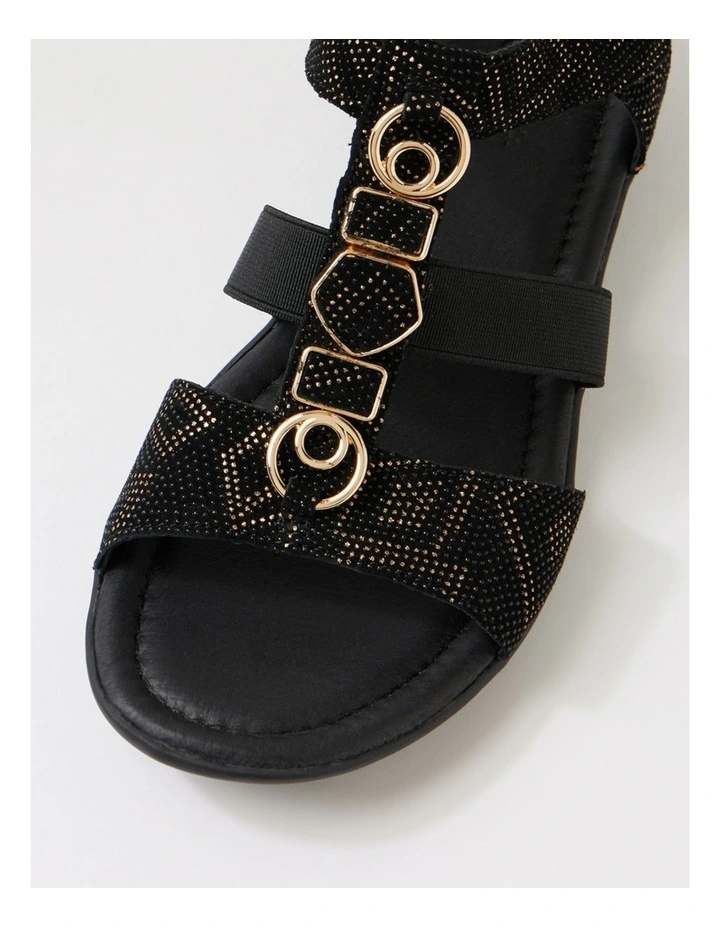 Bartie Black Gold Dot Leather Sandals image 4