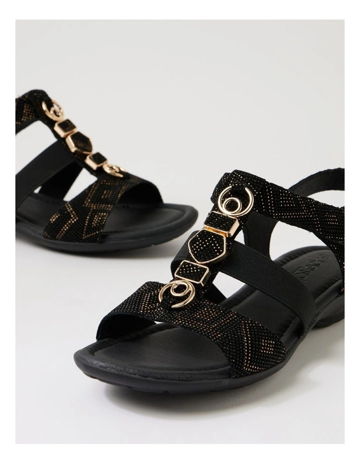 Bartie Black Gold Dot Leather Sandals image 5
