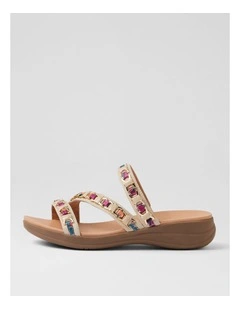 Maybelle Almond Multi Leather Fabric Sandals