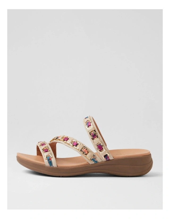 Maybelle Almond Multi Leather Fabric Sandals image 1