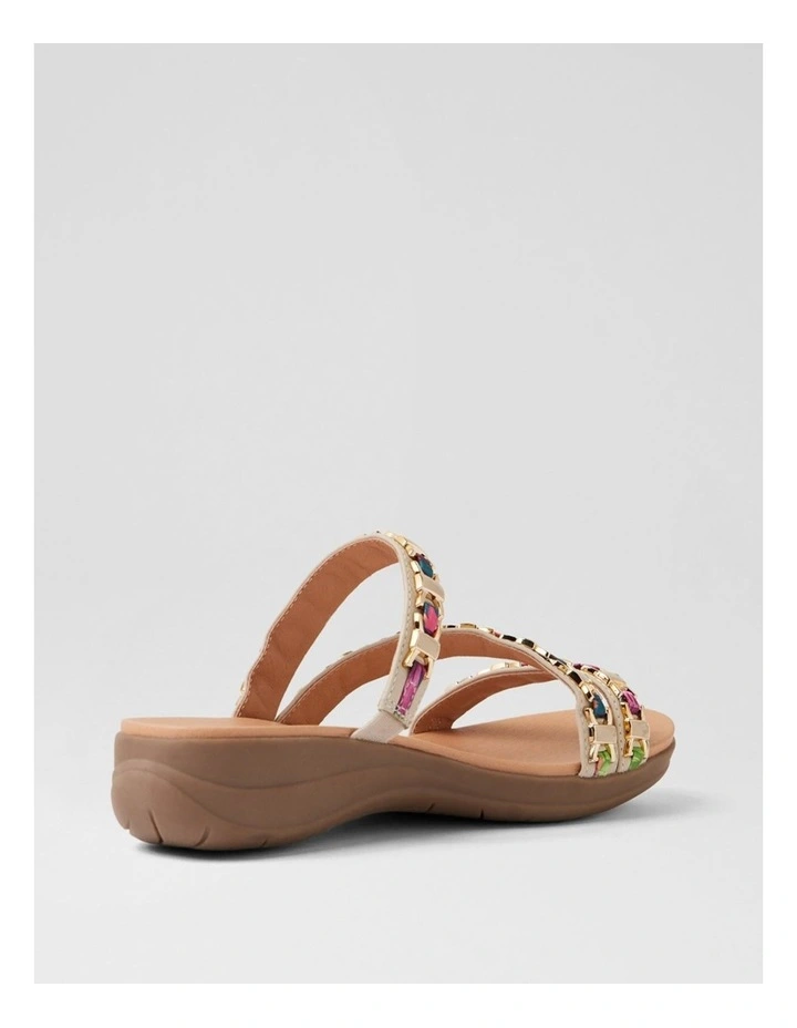 Maybelle Almond Multi Leather Fabric Sandals image 3