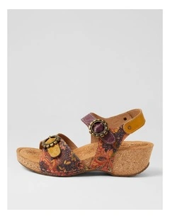 Judah Yellow Purple Leather Heeled Sandals