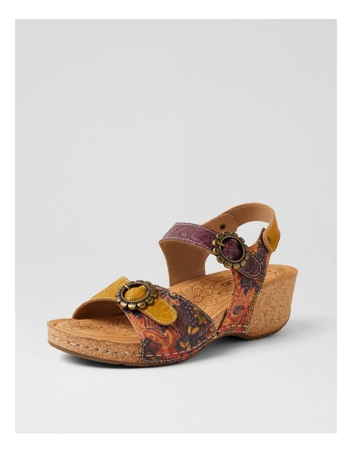 Judah Yellow Purple Leather Heeled Sandals image 2