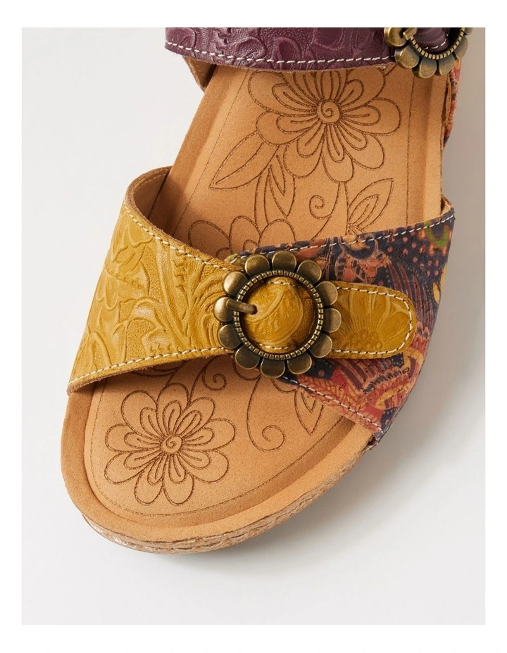 Judah Yellow Purple Leather Heeled Sandals image 4