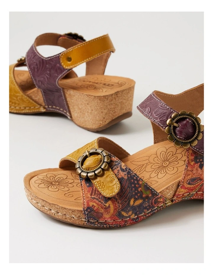 Judah Yellow Purple Leather Heeled Sandals image 5