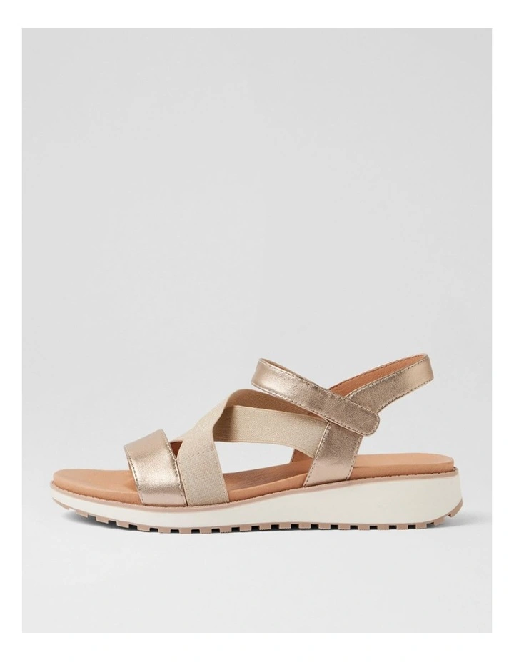 Carrie Champagne Leather Elastic Sandals image 1