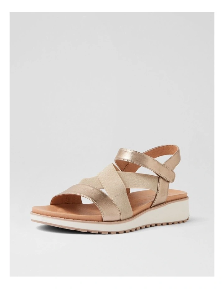 Carrie Champagne Leather Elastic Sandals image 2