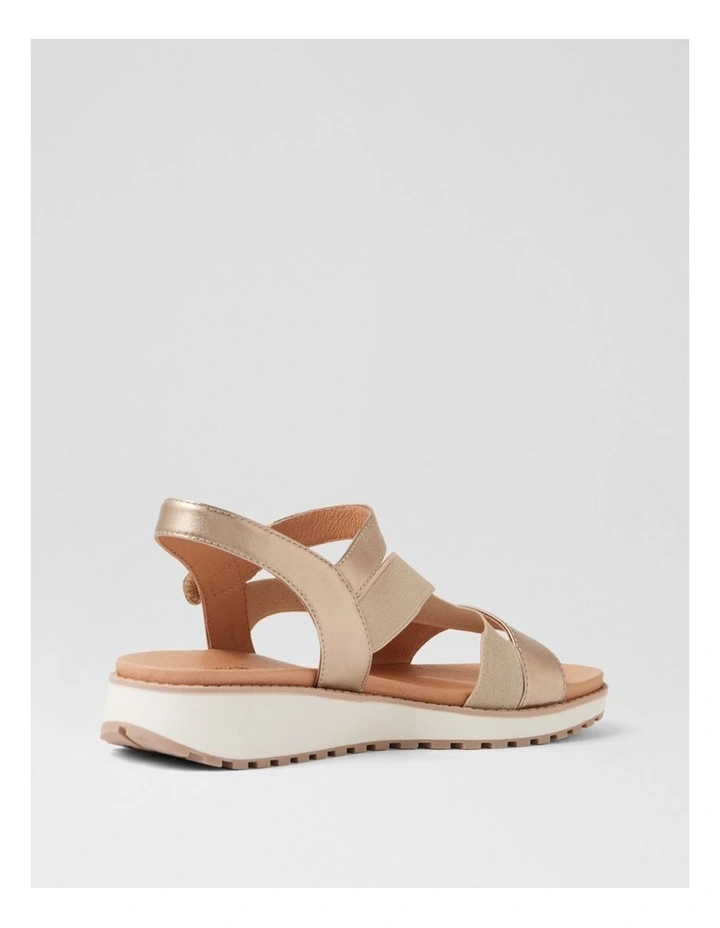 Carrie Champagne Leather Elastic Sandals image 3