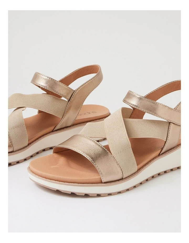 Carrie Champagne Leather Elastic Sandals image 5