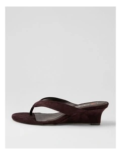 Narline Chocolate Microsuede Wedges
