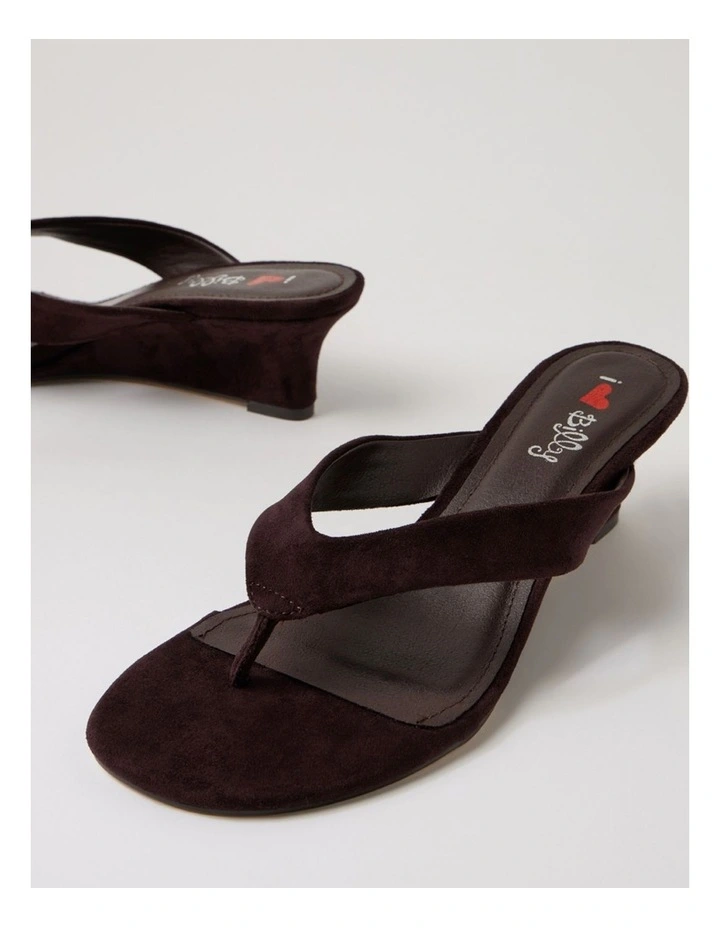 Narline Chocolate Microsuede Wedges image 5