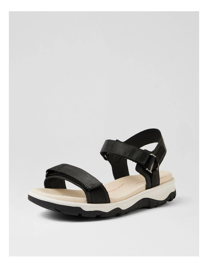 Ramble Black Leather Strappy Sandals image 2