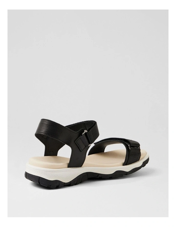 Ramble Black Leather Strappy Sandals image 3