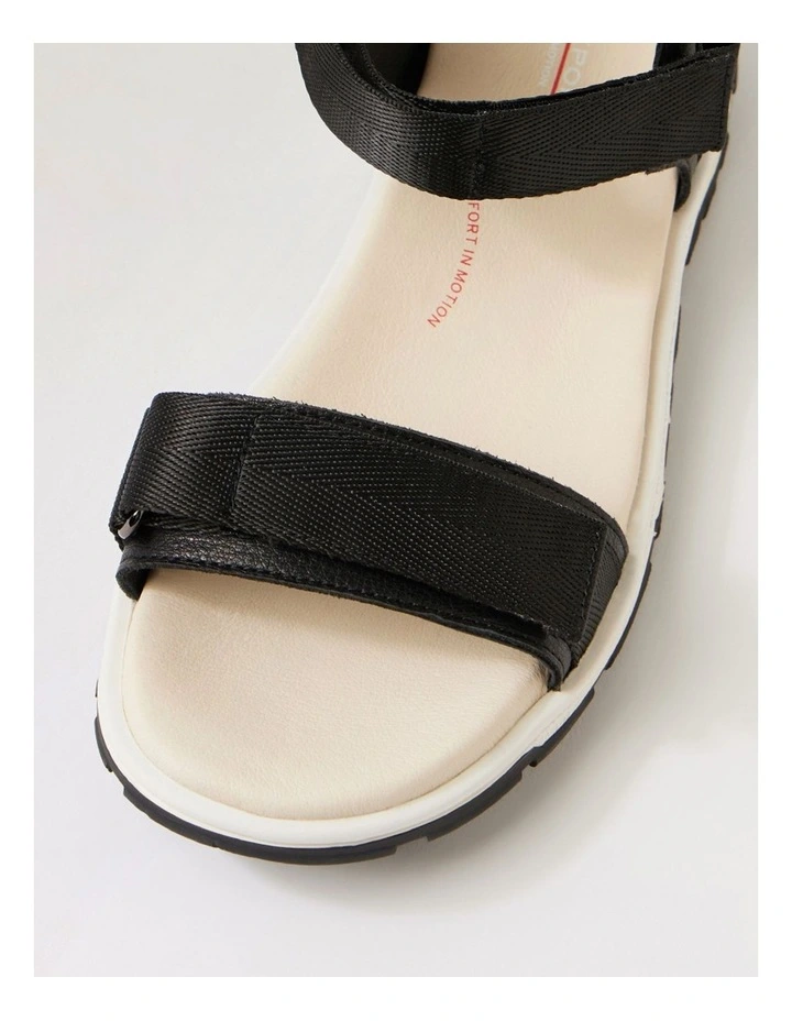 Ramble Black Leather Strappy Sandals image 4