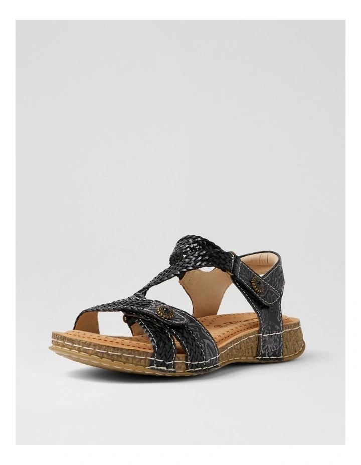 Poppy Navy Woven Leather Sandals image 2