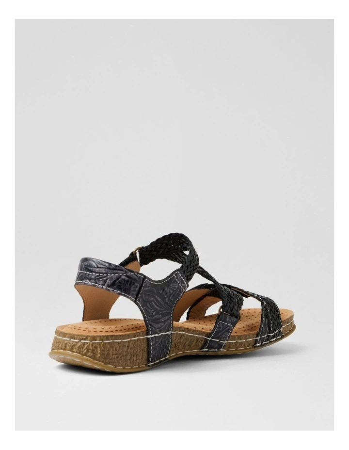 Poppy Navy Woven Leather Sandals image 3