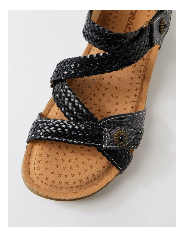 Poppy Navy Woven Leather Sandals image 4