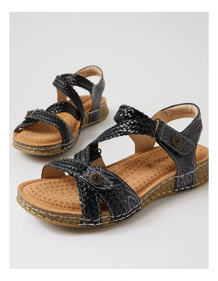 Poppy Navy Woven Leather Sandals image 5