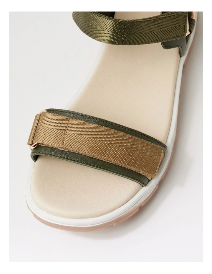 Ramble Olive Taupe Multi Leather Sandals image 4