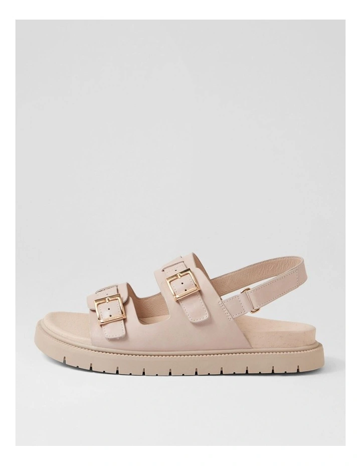 Hobart Almond Leather Slides image 1