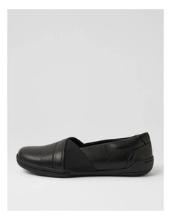 Dashiell Black Leather Ballet Flats