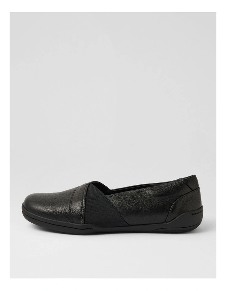 Dashiell Black Leather Ballet Flats image 1