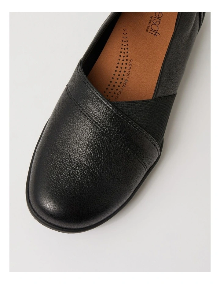 Dashiell Black Leather Ballet Flats image 4