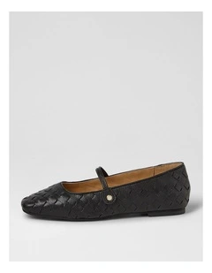 Zura Black Leather Mary Janes