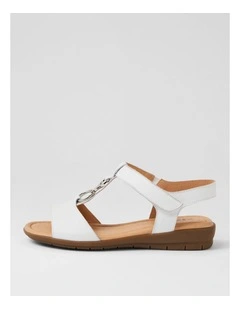 Felica White Leather Sandals
