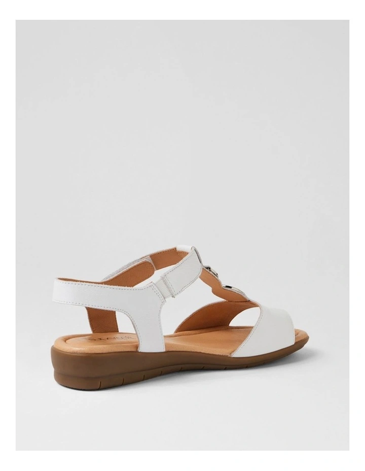 Felica White Leather Sandals image 3