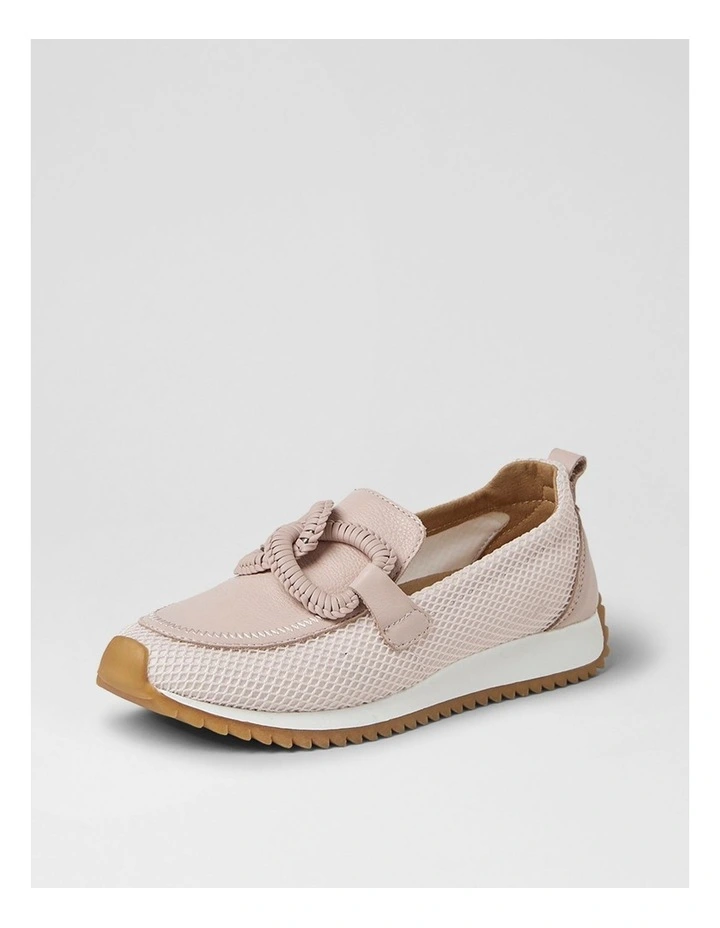Darta Nude Fabric Mesh Leather Flat Shoes image 2
