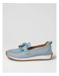 Darta Denim Mesh Leather Loafers