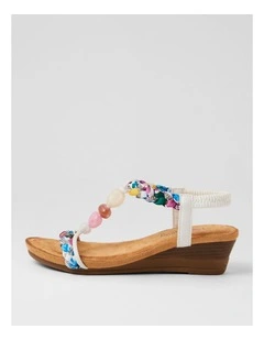 Sholonda White Multi Sandals