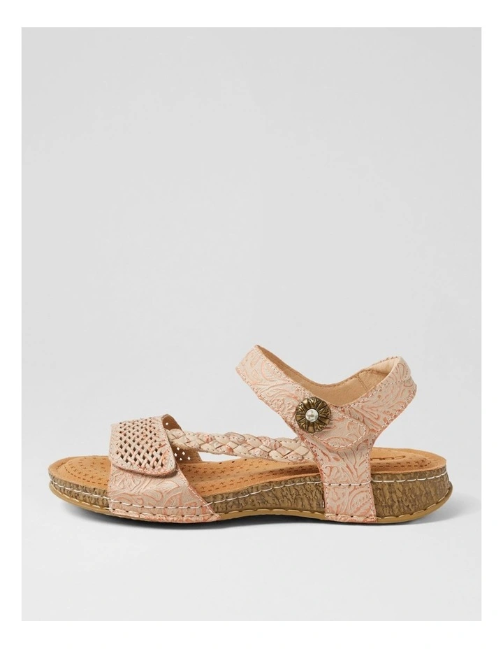 Petras Blush Embossed Leather Strappy Sandals image 1