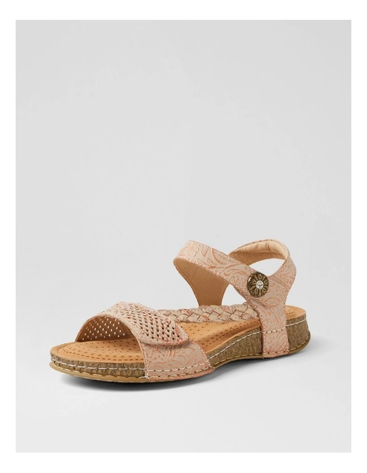 Petras Blush Embossed Leather Strappy Sandals image 2