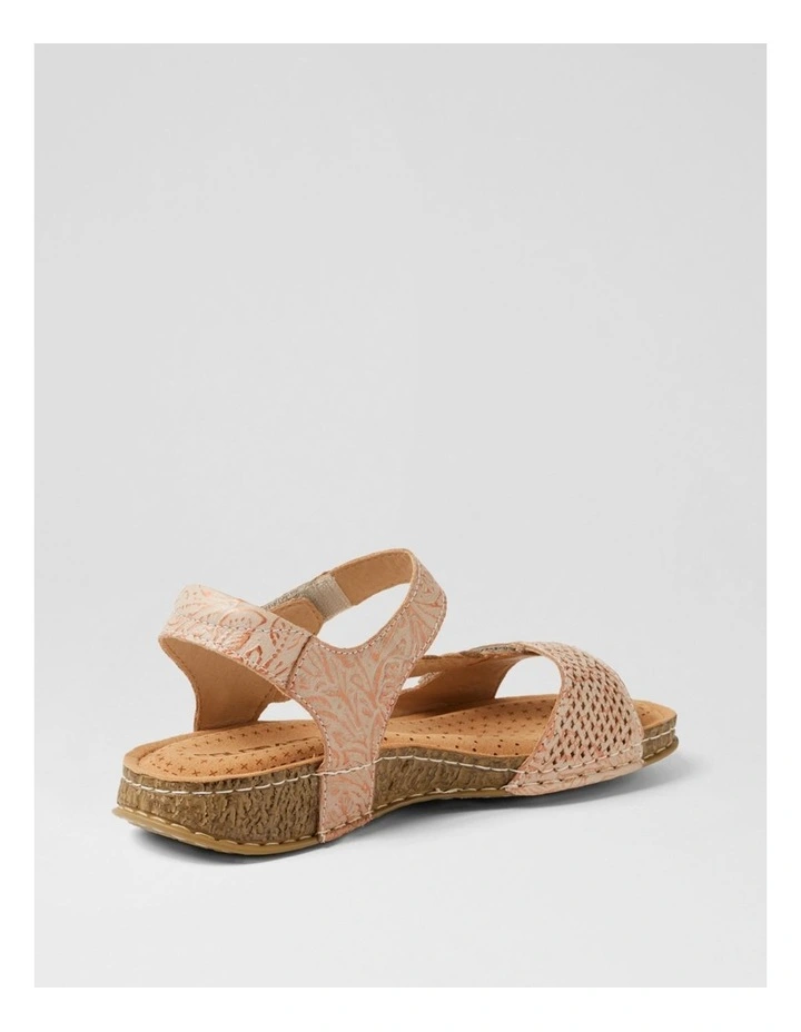 Petras Blush Embossed Leather Strappy Sandals image 3