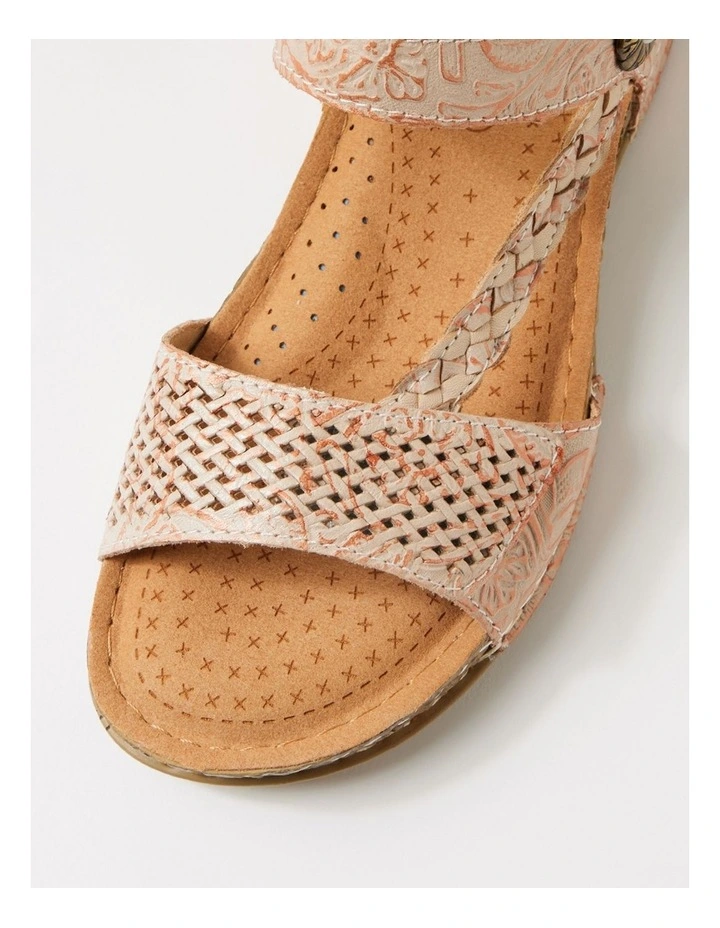 Petras Blush Embossed Leather Strappy Sandals image 4