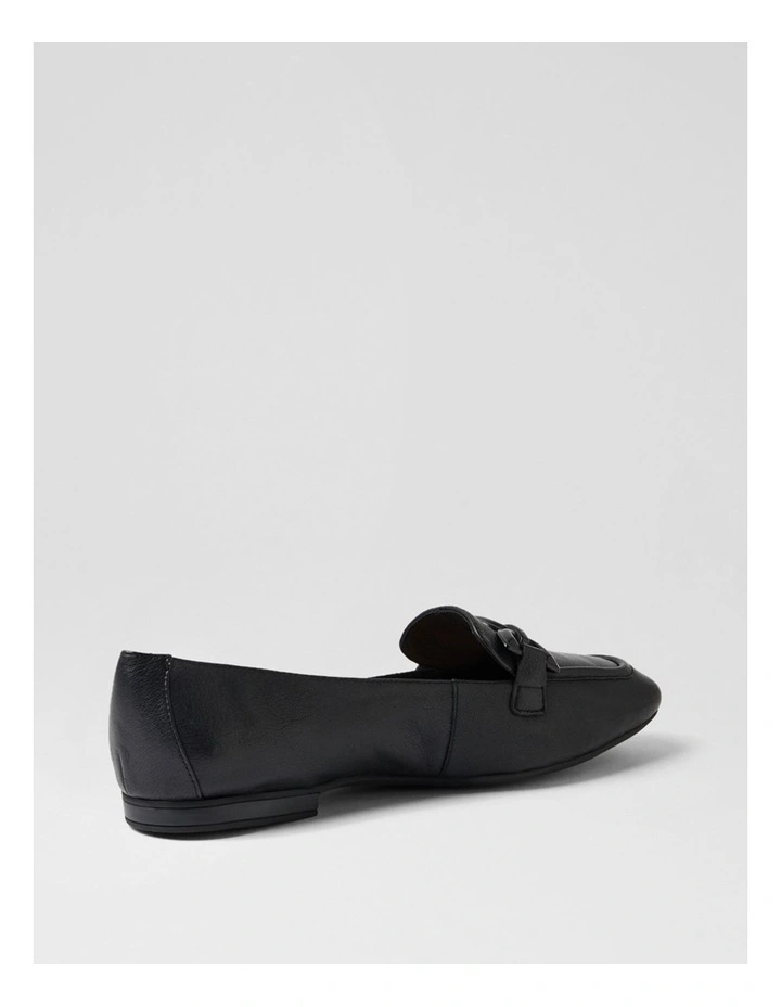 Umaya D Black Leather Flat Shoes image 3
