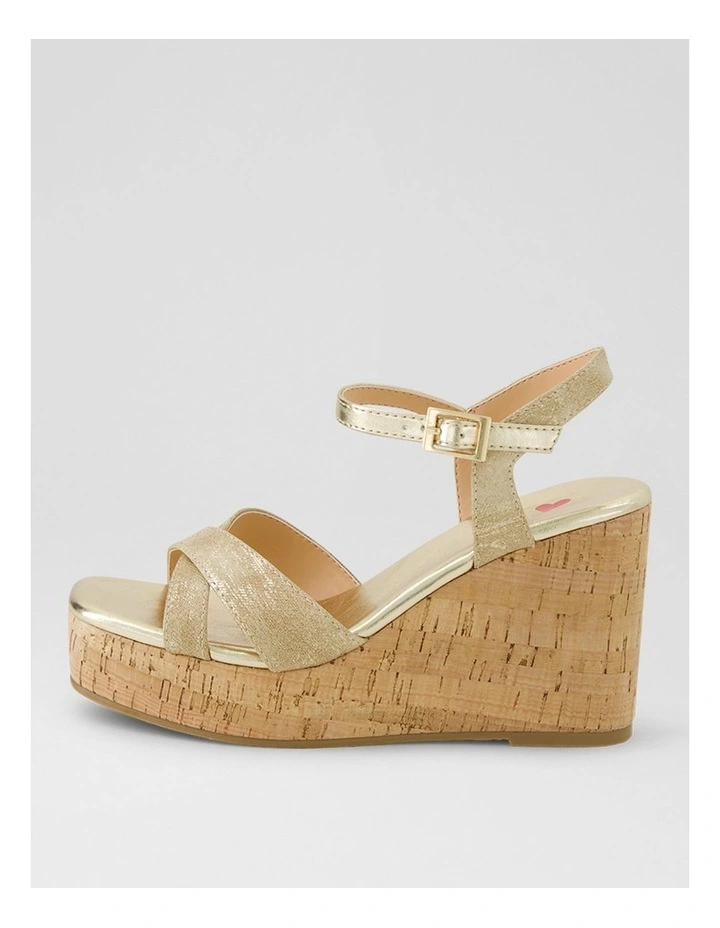 Fallini Gold Smudge Fabric Sandals image 1