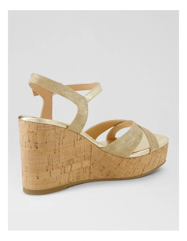 Fallini Gold Smudge Fabric Sandals image 3