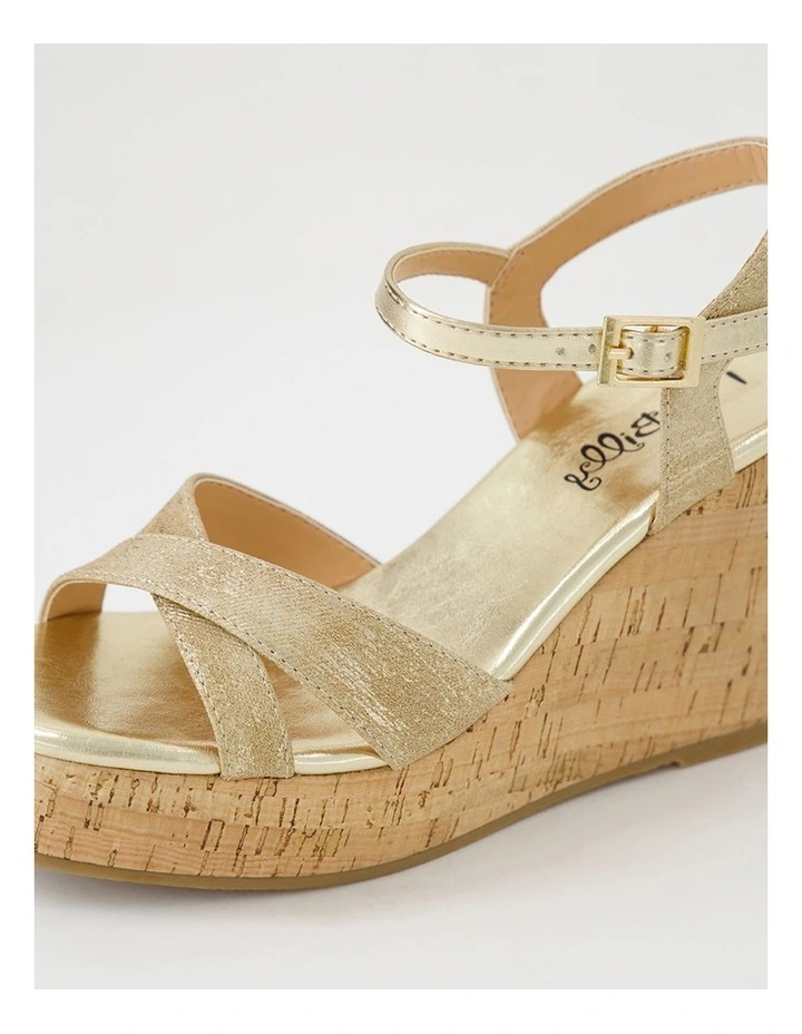 Fallini Gold Smudge Fabric Sandals image 5
