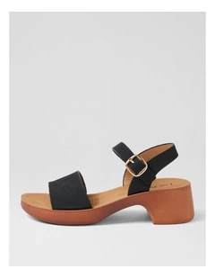 Admana Black Nubuck Pu Sandals