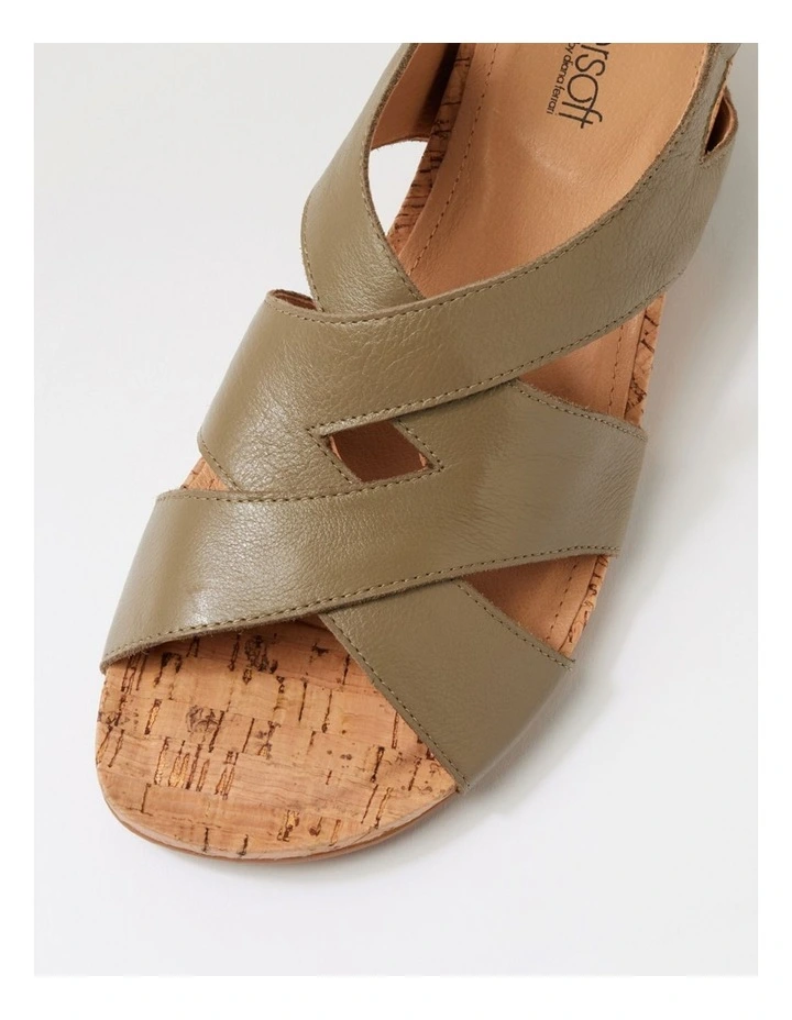 Sars Khaki Cork Leather Sandals image 4