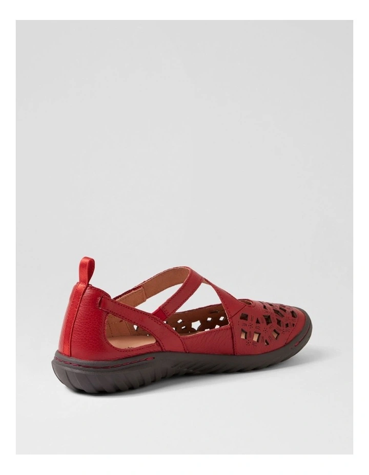 Teasi Dark Red Dark Brown Leather Mary Janes image 3