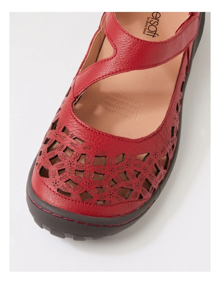 Teasi Dark Red Dark Brown Leather Mary Janes image 4