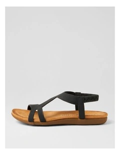 Fikela Black Nubuck Pu Sandals