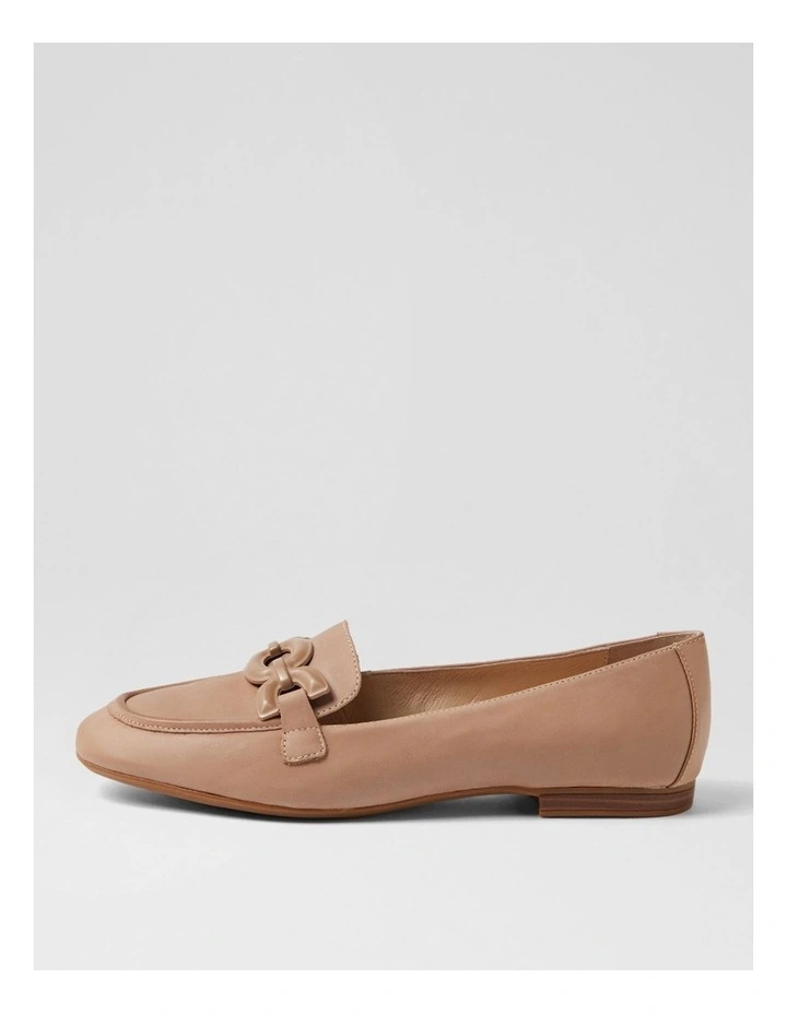 Umaya D Taupe Waxy Leather Flat Shoes image 1