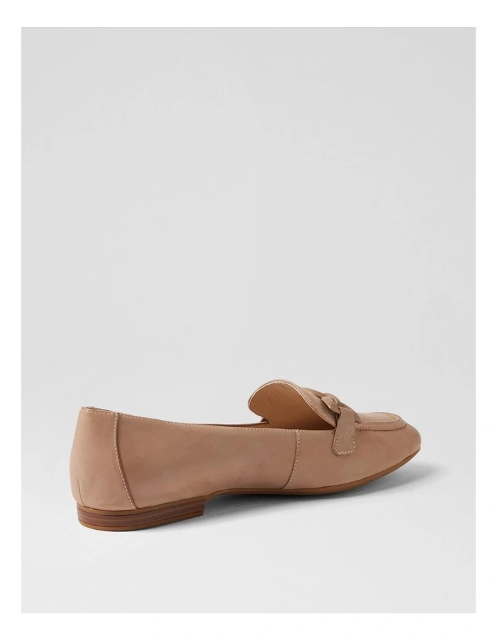 Umaya D Taupe Waxy Leather Flat Shoes image 3