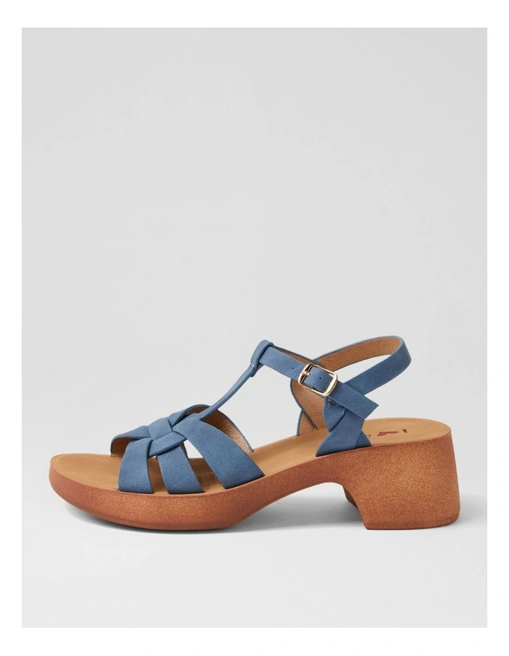 Adelaide Mid Blue Nubuck Pu Sandals image 1